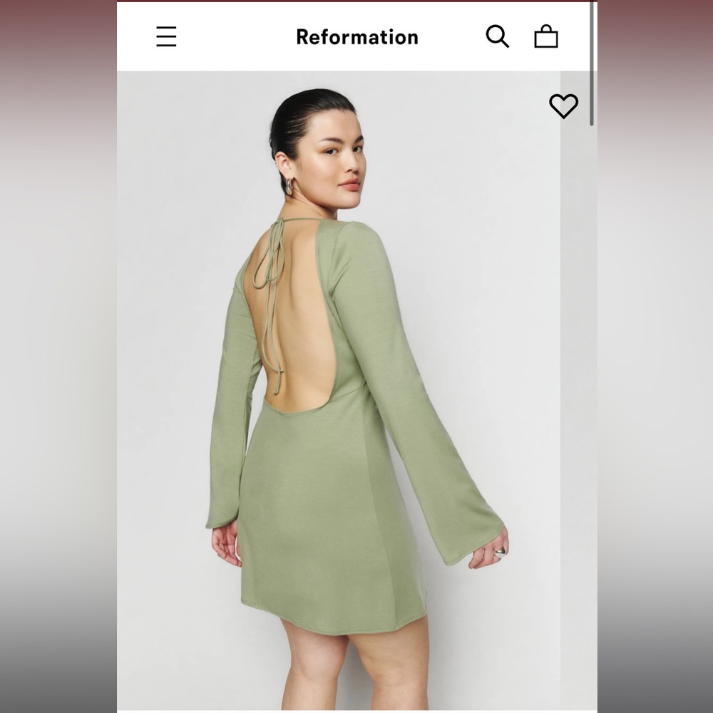 Reformation mayson knit dress in sage green never worn new with tags size XS